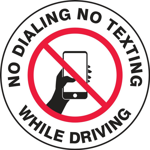 No Dialing No Texting While Driving Label LVHR314