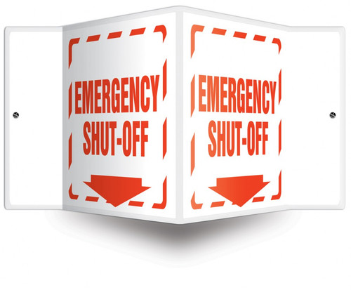 Emergency Shut-Off - 3D 6" x 5" - Safety Panel - Projection Sign