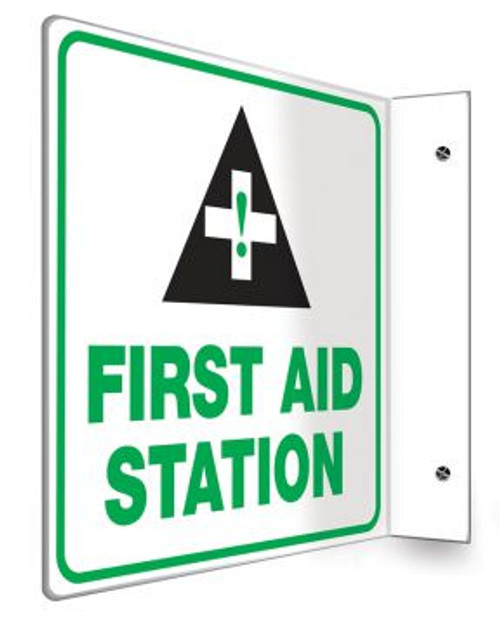 First Aid Station - 90D 8" x 8" - Safety Panel - Projection Sign