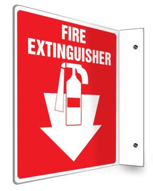 Fire Extinguisher - 90D 8" x 8" - Safety Panel - Projection Sign