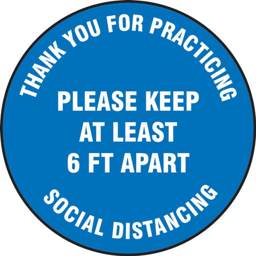 Slip-Gard Floor Sign: Thank You For Practicing Social Distancing - 17"