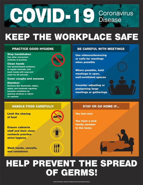 Keep The Workplace Safe - 22" x 17" - Laminated Safety Sign