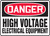 Danger - High Voltage Electrical Equipment - Adhesive Vinyl - 10'' X 14''