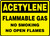 Acetylene Flammable Gas No Smoking No Open Flames