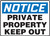 MATR800XP Private Property Keep Out Sign
