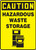 caution hazardous waste storage sign