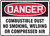 Danger - Danger Combustible Dust No Smoking, Welding Or Compressed Air - Adhesive Dura-Vinyl - 7'' X 10''