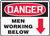 Danger - Men Working Below (Arrow) - Dura-Plastic - 7'' X 10''