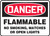 Danger Flammable No Smoking, Matches Or Open Lights - Adhesive Vinyl - 10" X 14"