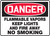 Danger - Flammable Vapors Keep Lights And Fire Away No Smoking - Adhesive Dura-Vinyl - 7'' X 10''