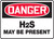 Danger - H2S May Be Present - Adhesive Dura-Vinyl - 14'' X 20''