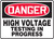 Danger - High Voltage Testing In Progress - .040 Aluminum - 10'' X 14''