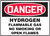 Danger - Hydrogen Flammable Gas No Smoking Or Open Flames - Plastic - 7'' X 10''
