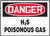 Danger - H2S Poisonous Gas - .040 Aluminum - 10'' X 14''