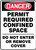Danger - Permit Required Confined Space Do Not Enter Or Remove Cover - .040 Aluminum - 14'' X 10''