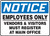 Notice - Employees Only Vendors And Visitors Must Register At Main Office - Aluma-Lite - 10'' X 14''