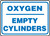 Oxygen Empty Cylinders - Adhesive Vinyl - 10'' X 14''