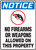 Notice - No Firearms Or Weapons Allowed On This Property (W/Graphic) - Accu-Shield - 14'' X 10''