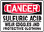 Danger - Sulfuric Acid Wear Goggles And Protective Clothing - Accu-Shield - 7'' X 10''