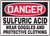 Danger - Sulfuric Acid Wear Goggles And Protective Clothing - Accu-Shield - 7'' X 10'' Danger - Sulfuric Acid Wear Goggles And Protective Clothing - Accu-Shield - 7'' X 10''