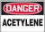 Danger - Acetylene - Adhesive Vinyl - 10'' X 14''