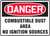 Danger Combustible Dust Area No Ignition Sources - Adhesive Vinyl - 7'' X 10''