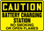 Caution - Battery Charging Station No Smoking Or Open Flames - Adhesive Dura-Vinyl - 10'' X 14''