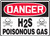 Danger - H2S Poisonous Gas Sign with graphics