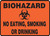 biohazard no eating, smoking or drinking sign MBHZ503