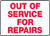 Out Of Service For Repairs - Adhesive Vinyl - 10'' X 14'' Out Of Service For Repairs - Adhesive Vinyl - 10'' X 14''
