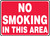 No Smoking In This Area (Wh/Rd) - Adhesive Vinyl - 10" X 14"