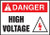 Danger High Voltage (Danger Haute Tension) - Adhesive Vinyl - 14'' X 10'' 1