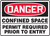 Danger - Confined Space Permit Required Prior To Entry - Dura-Fiberglass - 10'' X 14''