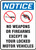 Notice - Notice No Weapons Or Firearms Except In Your Locked Motor Vehicles Wgraphics - Dura-Plastic - 7'' X 5''