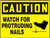 Caution - Watch For Protruding Nails (W-Graphic) - Accu-Shield - 18'' X 24''