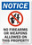 Notice - No Firearms Or Weapons Allowed On This Property (W/Graphic) - Re-Plastic - 10'' X 7''