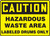 Caution - Hazardous Waste Area Labeled Drums Only