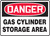 Danger - Gas Cylinder Storage Area - Plastic - 10'' X 14''