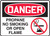 Danger - Propane No Smoking Or Open Flame (W/Graphic) - Dura-Plastic - 10'' X 14''