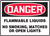 Danger - Flammable Liquids No Smoking, Matches Or Open Lights - Re-Plastic - 7'' X 10''