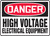 Danger - High Voltage Electrical Equipment - .040 Aluminum - 10'' X 14''