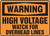 Warning - High Voltage Watch For Overhead Lines - .040 Aluminum - 7'' X 10''