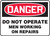 Danger - Do Not Operate Men Working On Repairs - Adhesive Vinyl - 10'' X 14''