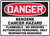 Danger - Benzene Cancer Hazard Flammable No Smoking Authorized Personnel Only Respirator Required - Accu-Shield - 10'' X 14''