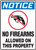 Notice - No Firearms Allowed On This Property (W/Graphic) - Plastic - 14'' X 10'' Notice - No Firearms Allowed On This Property (W/Graphic) - Plastic - 14'' X 10''