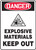 Danger - Danger Explosive Materials Keep Out W/Graphic - Adhesive Vinyl - 10'' X 7''