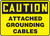 Caution - Attached Grounding Cables