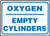 Oxygen Empty Cylinders - Plastic - 10'' X 14''