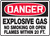 Danger - Explosive Gas No Smoking Or Open Flames Within 20 Ft. - Adhesive Vinyl - 10'' X 14''