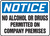 Notice - No Alcohol Or Drugs Permitted On Company Premises - Adhesive Dura-Vinyl - 7'' X 10''